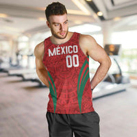 Custom Baseball Mexico 2024 Men Tank Top Aztec Calendar Pattern - Dynamic Style - Wonder Print Shop