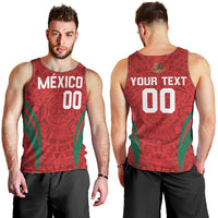 Custom Baseball Mexico 2024 Men Tank Top Aztec Calendar Pattern - Dynamic Style - Wonder Print Shop