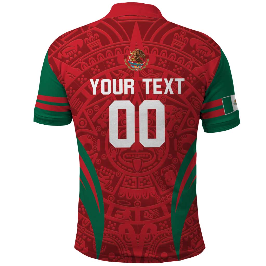 Custom Baseball Mexico 2024 Polo Shirt Aztec Calendar Pattern - Dynamic Style - Wonder Print Shop