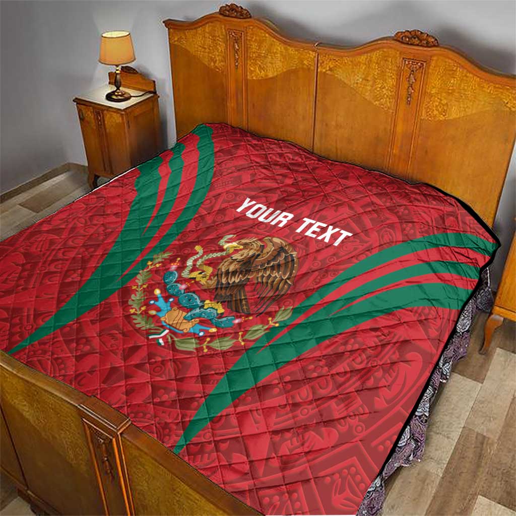 Custom Baseball Mexico 2024 Quilt Aztec Calendar Pattern - Dynamic Style - Wonder Print Shop