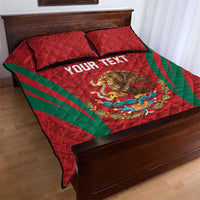 Custom Baseball Mexico 2024 Quilt Bed Set Aztec Calendar Pattern - Dynamic Style - Wonder Print Shop