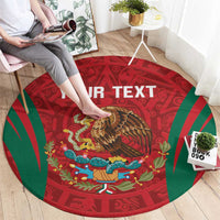 Custom Baseball Mexico 2024 Round Carpet Aztec Calendar Pattern - Dynamic Style