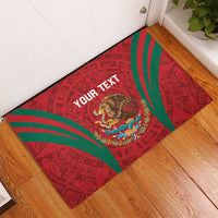 Custom Baseball Mexico 2024 Rubber Doormat Aztec Calendar Pattern - Dynamic Style - Wonder Print Shop