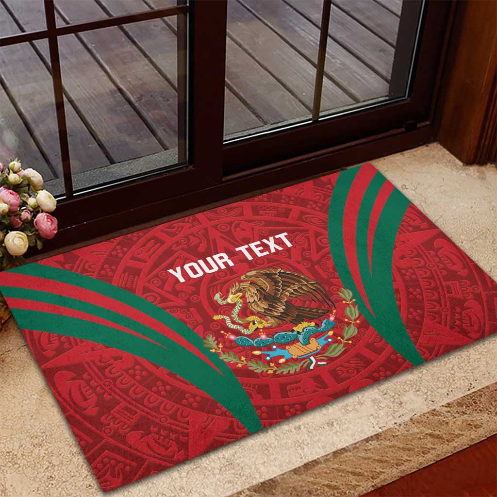 Custom Baseball Mexico 2024 Rubber Doormat Aztec Calendar Pattern - Dynamic Style - Wonder Print Shop