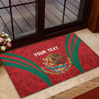 Custom Baseball Mexico 2024 Rubber Doormat Aztec Calendar Pattern - Dynamic Style - Wonder Print Shop