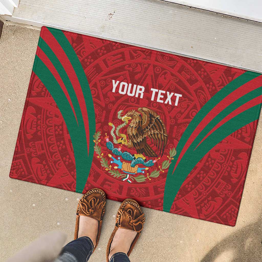 Custom Baseball Mexico 2024 Rubber Doormat Aztec Calendar Pattern - Dynamic Style - Wonder Print Shop