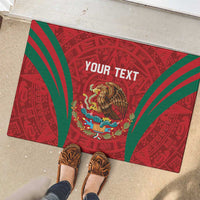 Custom Baseball Mexico 2024 Rubber Doormat Aztec Calendar Pattern - Dynamic Style - Wonder Print Shop