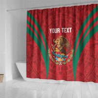 Custom Baseball Mexico 2024 Shower Curtain Aztec Calendar Pattern - Dynamic Style