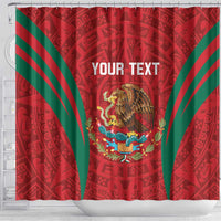 Custom Baseball Mexico 2024 Shower Curtain Aztec Calendar Pattern - Dynamic Style