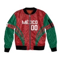 Custom Baseball Mexico 2024 Sleeve Zip Bomber Jacket Aztec Calendar Pattern - Dynamic Style - Wonder Print Shop