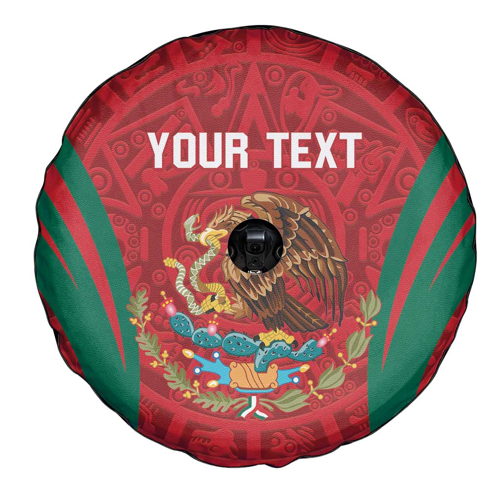 Custom Baseball Mexico 2024 Spare Tire Cover Aztec Calendar Pattern - Dynamic Style - Wonder Print Shop