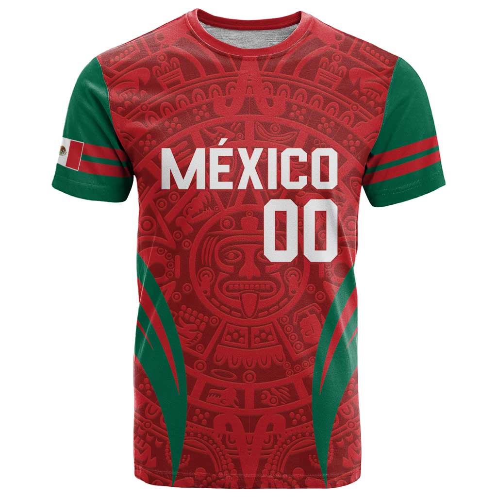 Custom Baseball Mexico 2024 T Shirt Aztec Calendar Pattern - Dynamic Style - Wonder Print Shop