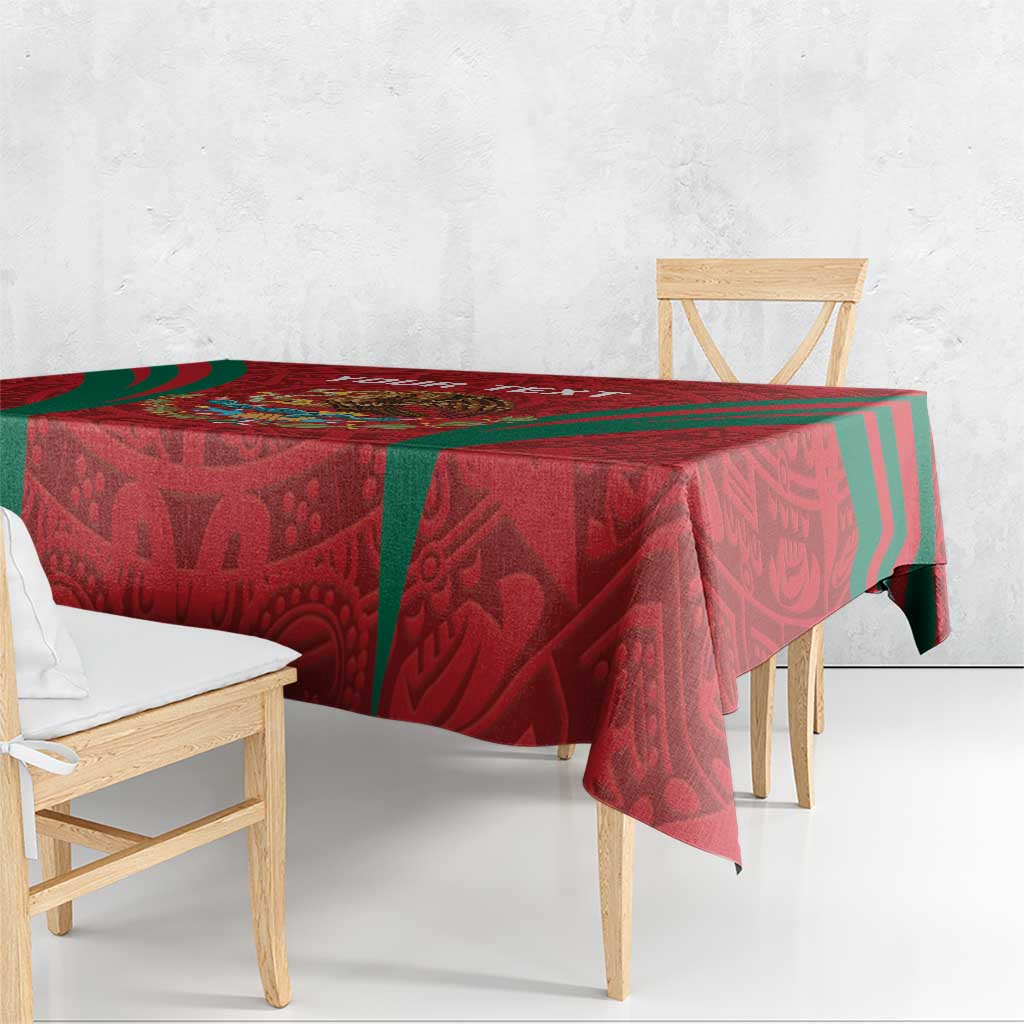 Custom Baseball Mexico 2024 Tablecloth Aztec Calendar Pattern - Dynamic Style - Wonder Print Shop