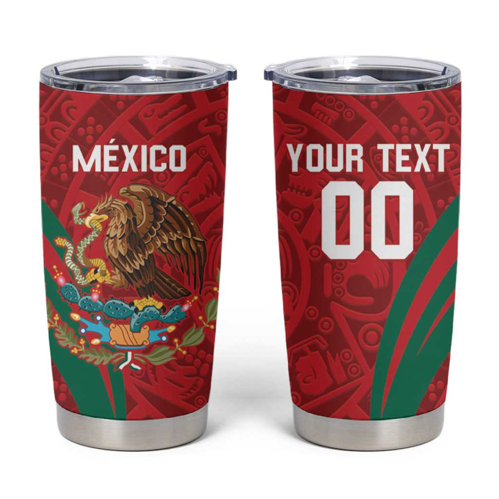 Custom Baseball Mexico 2024 Tumbler Cup Aztec Calendar Pattern - Dynamic Style - Wonder Print Shop