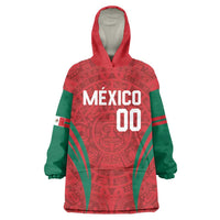 Custom Baseball Mexico 2024 Wearable Blanket Hoodie Aztec Calendar Pattern - Dynamic Style - Wonder Print Shop