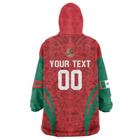 Custom Baseball Mexico 2024 Wearable Blanket Hoodie Aztec Calendar Pattern - Dynamic Style - Wonder Print Shop