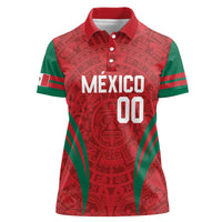Custom Baseball Mexico 2024 Women Polo Shirt Aztec Calendar Pattern - Dynamic Style - Wonder Print Shop