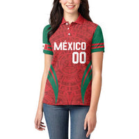 Custom Baseball Mexico 2024 Women Polo Shirt Aztec Calendar Pattern - Dynamic Style - Wonder Print Shop