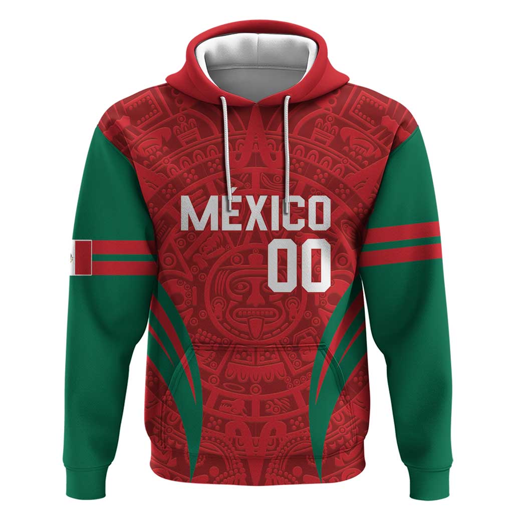 Custom Baseball Mexico 2024 Zip Hoodie Aztec Calendar Pattern - Dynamic Style - Wonder Print Shop