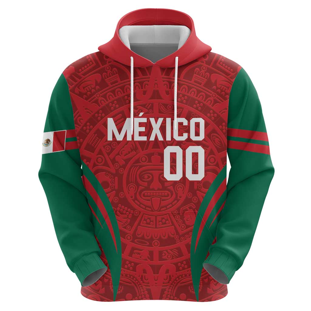 Custom Baseball Mexico 2024 Zip Hoodie Aztec Calendar Pattern - Dynamic Style - Wonder Print Shop