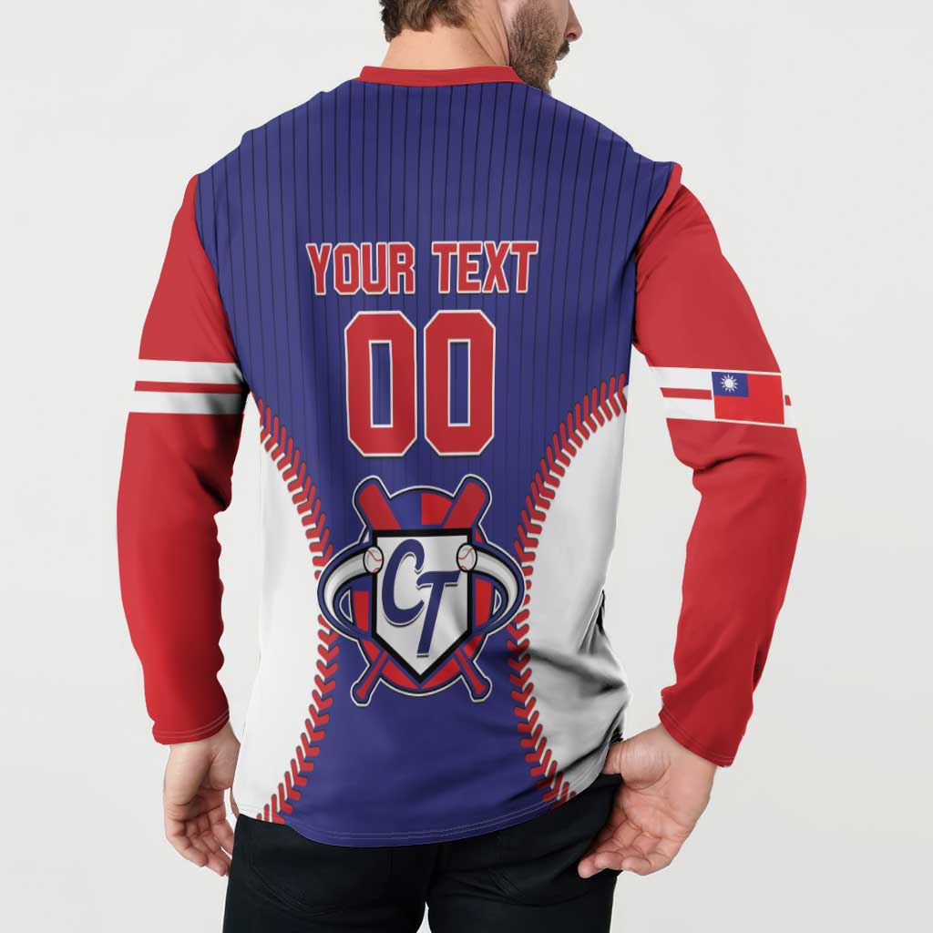 Custom Chinese Taipei Button Sweatshirt Go Taiwanese - Baseball Style - Wonder Print Shop