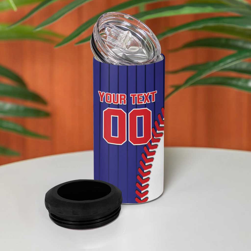 Custom Chinese Taipei 4 in 1 Can Cooler Tumbler Go Taiwanese - Baseball Style - Wonder Print Shop