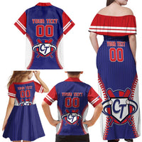 Custom Chinese Taipei Family Matching Off Shoulder Maxi Dress and Hawaiian Shirt Go Taiwanese - Baseball Style - Wonder Print Shop