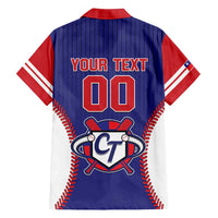 Custom Chinese Taipei Family Matching Off Shoulder Short Dress and Hawaiian Shirt Go Taiwanese - Baseball Style - Wonder Print Shop