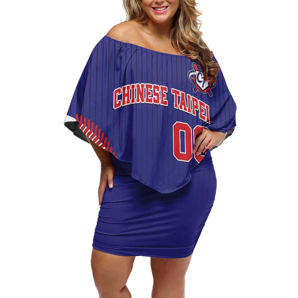 Custom Chinese Taipei Family Matching Off Shoulder Short Dress and Hawaiian Shirt Go Taiwanese - Baseball Style - Wonder Print Shop