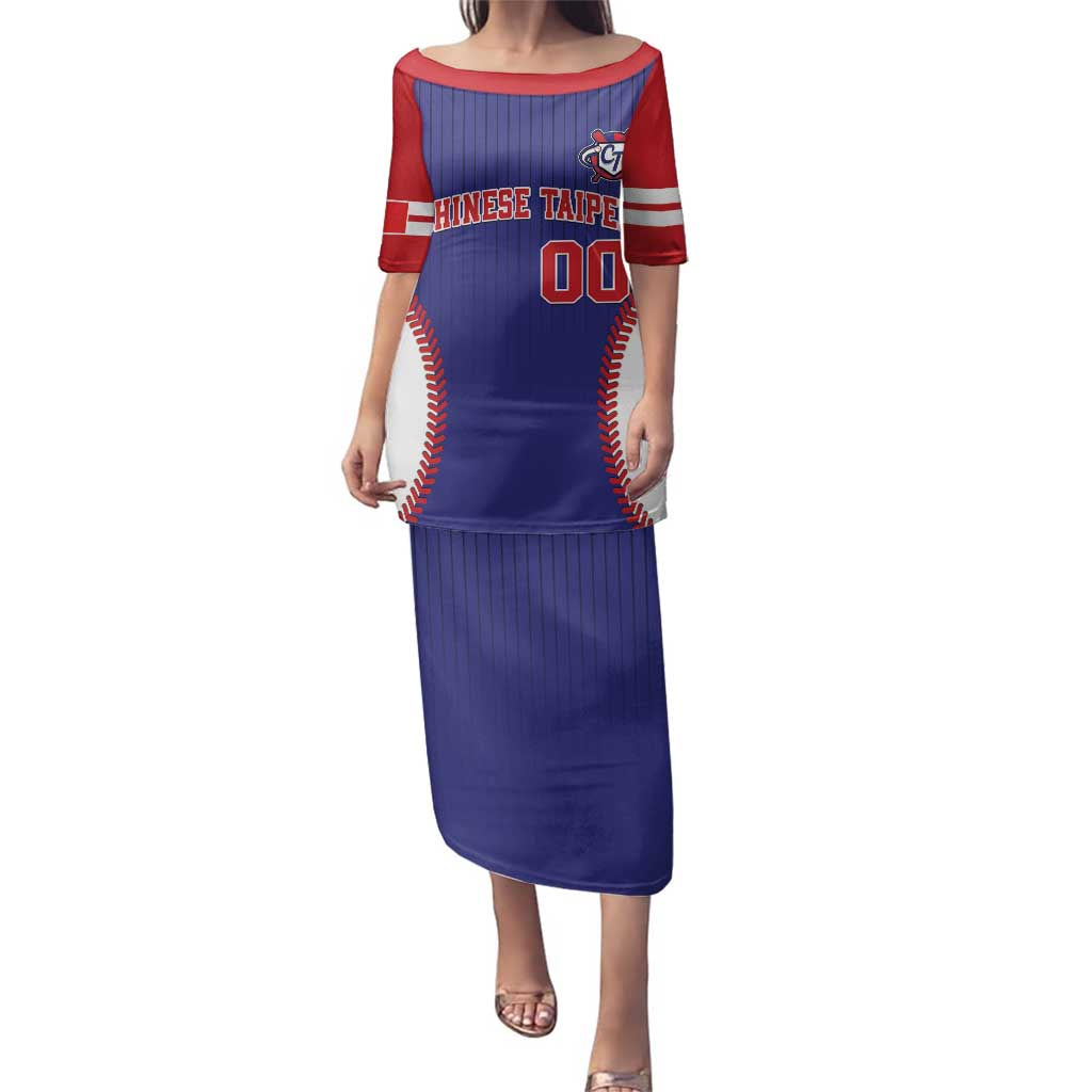 Custom Chinese Taipei Family Matching Puletasi and Hawaiian Shirt Go Taiwanese - Baseball Style - Wonder Print Shop