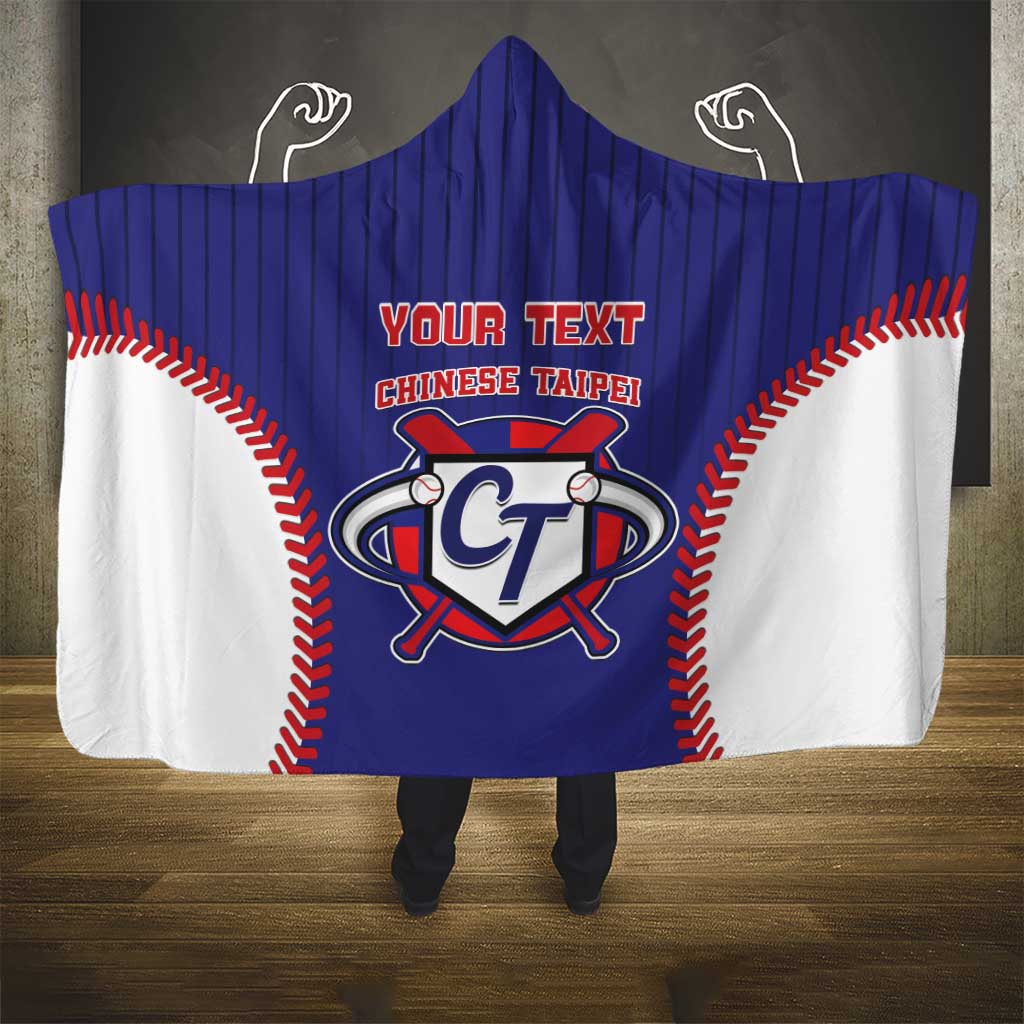 Custom Chinese Taipei Hooded Blanket Go Taiwanese - Baseball Style