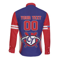 Custom Chinese Taipei Long Sleeve Button Shirt Go Taiwanese - Baseball Style - Wonder Print Shop