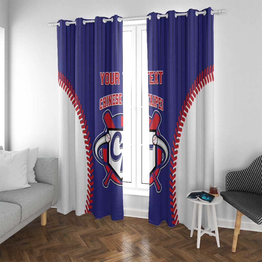 Custom Chinese Taipei Window Curtain Go Taiwanese - Baseball Style - Wonder Print Shop