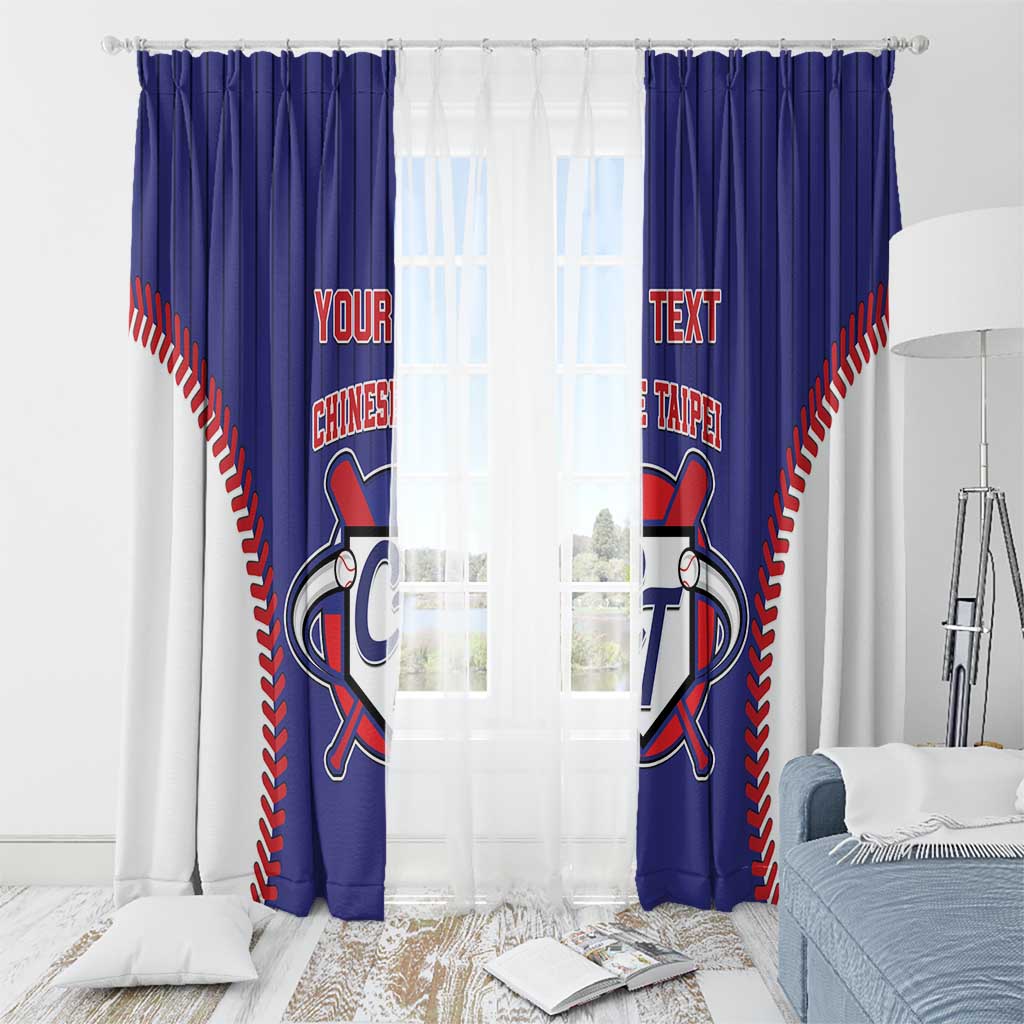 Custom Chinese Taipei Window Curtain Go Taiwanese - Baseball Style - Wonder Print Shop