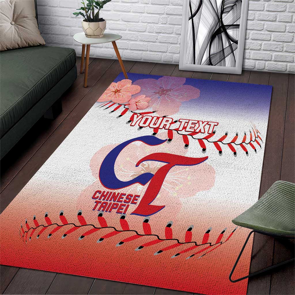 Custom Baseball Chinese Taipei Area Rug National Plum Blossom - Dynamic Style - Wonder Print Shop