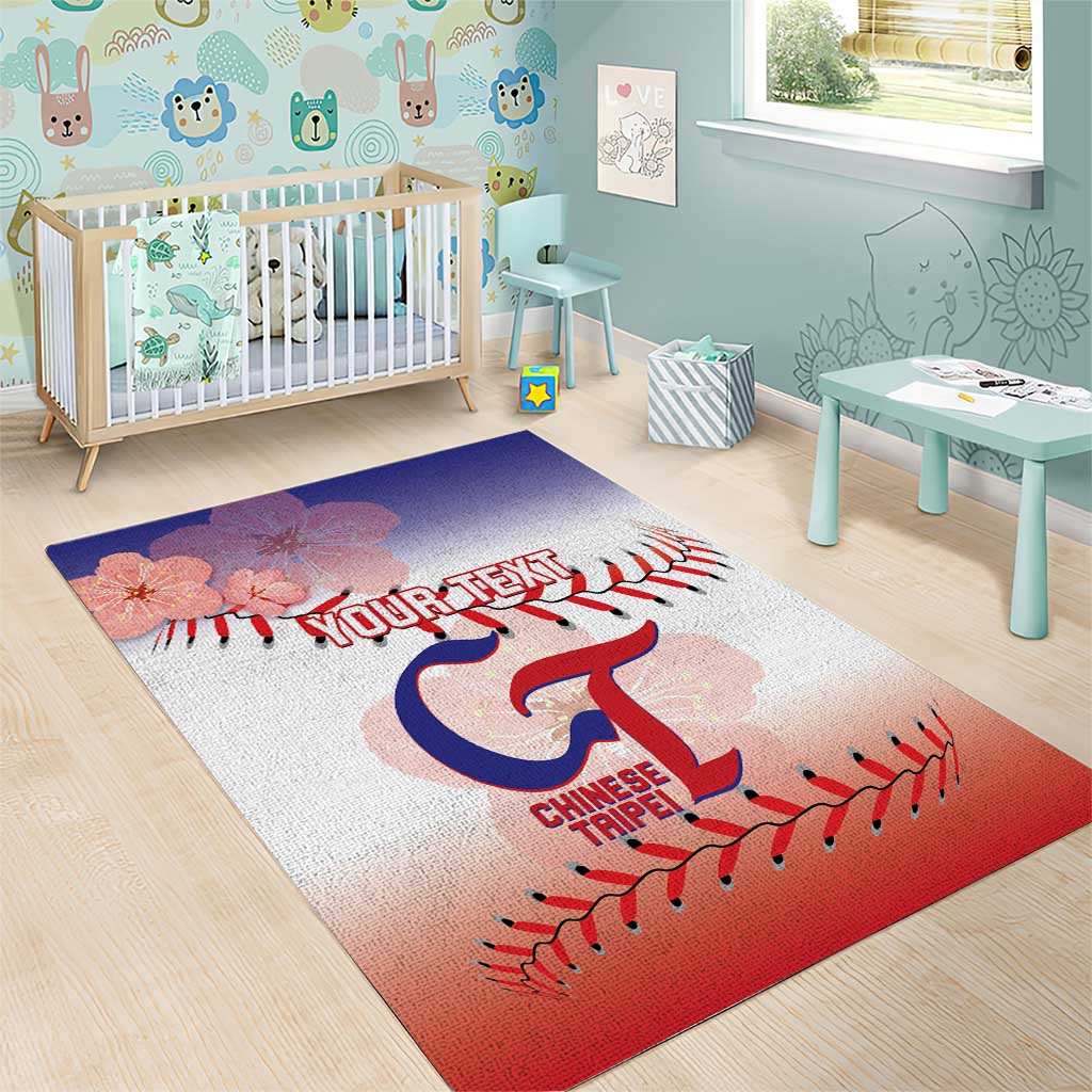 Custom Baseball Chinese Taipei Area Rug National Plum Blossom - Dynamic Style - Wonder Print Shop