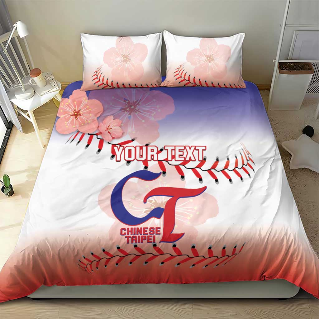 Custom Baseball Chinese Taipei Bedding Set National Plum Blossom - Dynamic Style - Wonder Print Shop