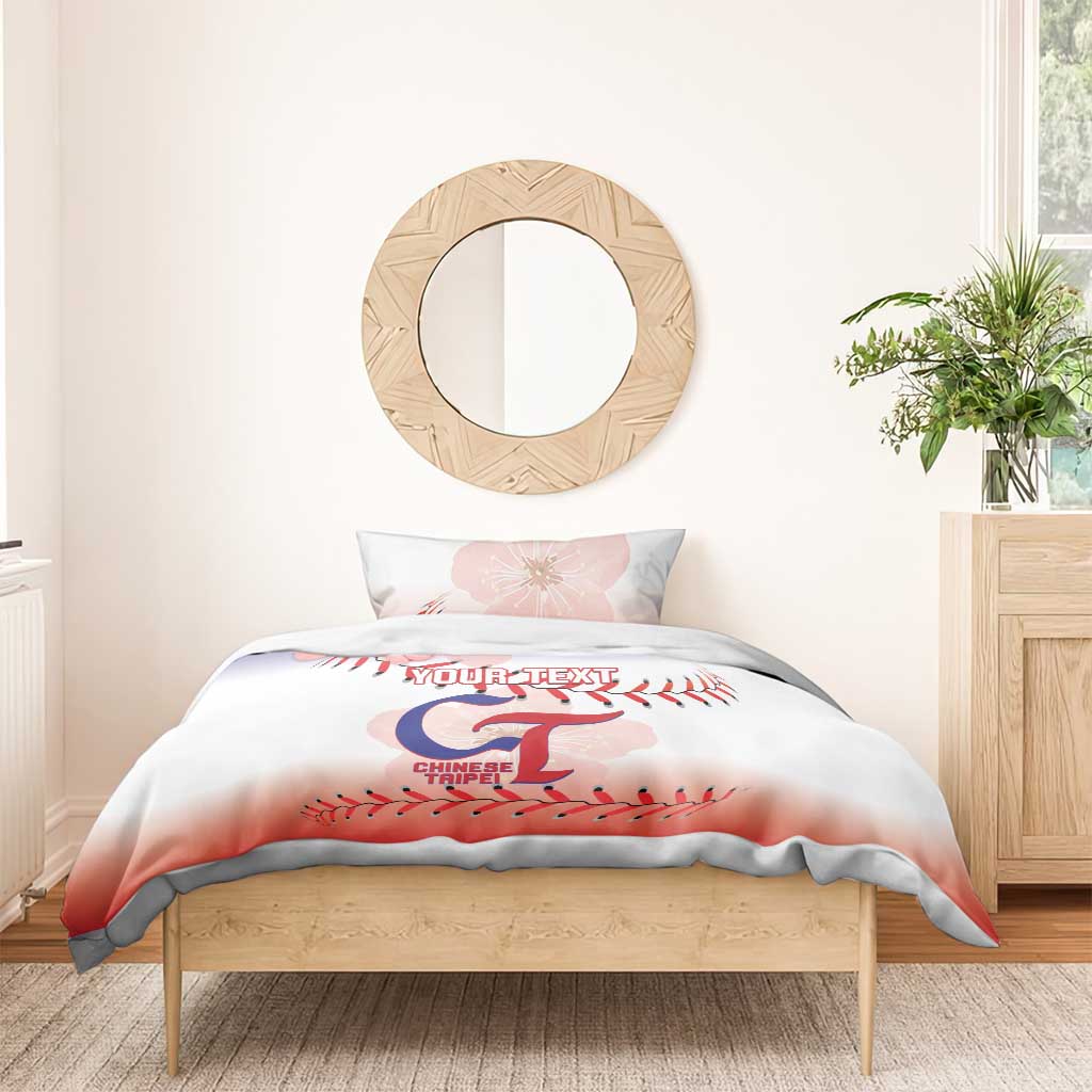 Custom Baseball Chinese Taipei Bedding Set National Plum Blossom - Dynamic Style - Wonder Print Shop