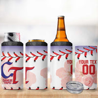 Custom Baseball Chinese Taipei 4 in 1 Can Cooler Tumbler National Plum Blossom - Dynamic Style - Wonder Print Shop