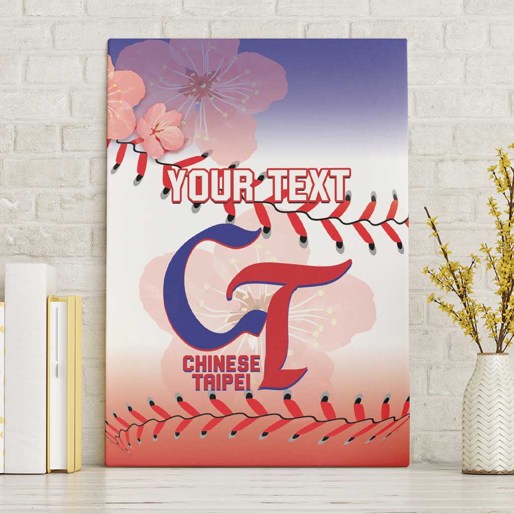 Custom Baseball Chinese Taipei Canvas Wall Art National Plum Blossom - Dynamic Style - Wonder Print Shop