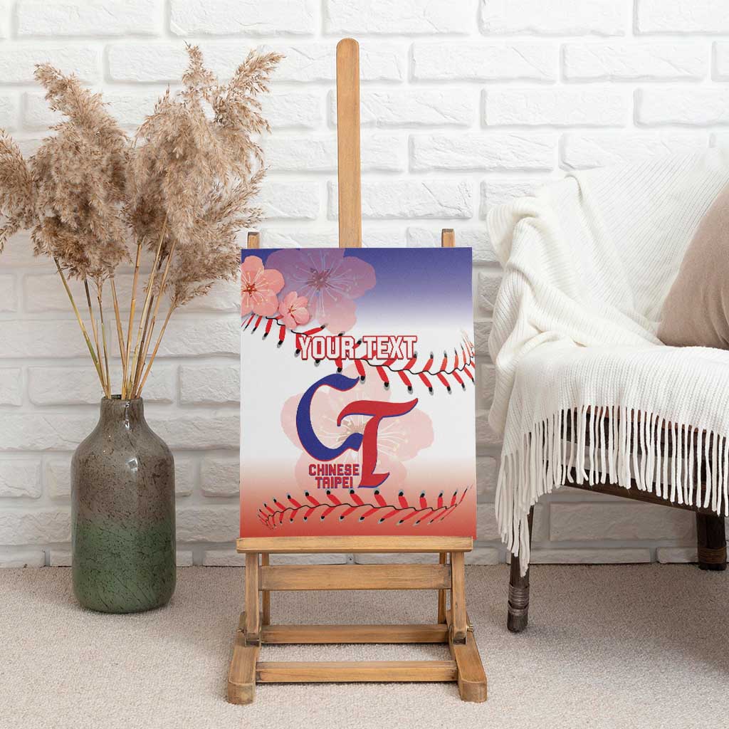 Custom Baseball Chinese Taipei Canvas Wall Art National Plum Blossom - Dynamic Style - Wonder Print Shop