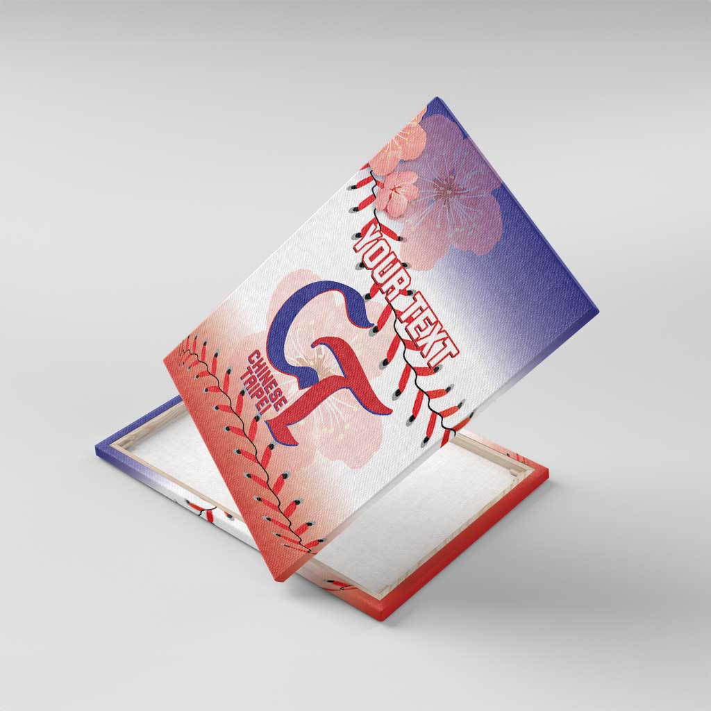 Custom Baseball Chinese Taipei Canvas Wall Art National Plum Blossom - Dynamic Style - Wonder Print Shop