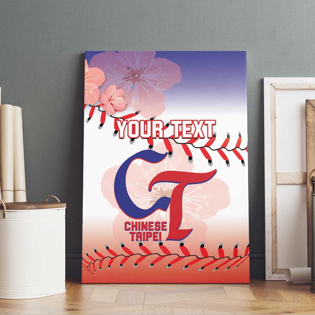 Custom Baseball Chinese Taipei Canvas Wall Art National Plum Blossom - Dynamic Style - Wonder Print Shop