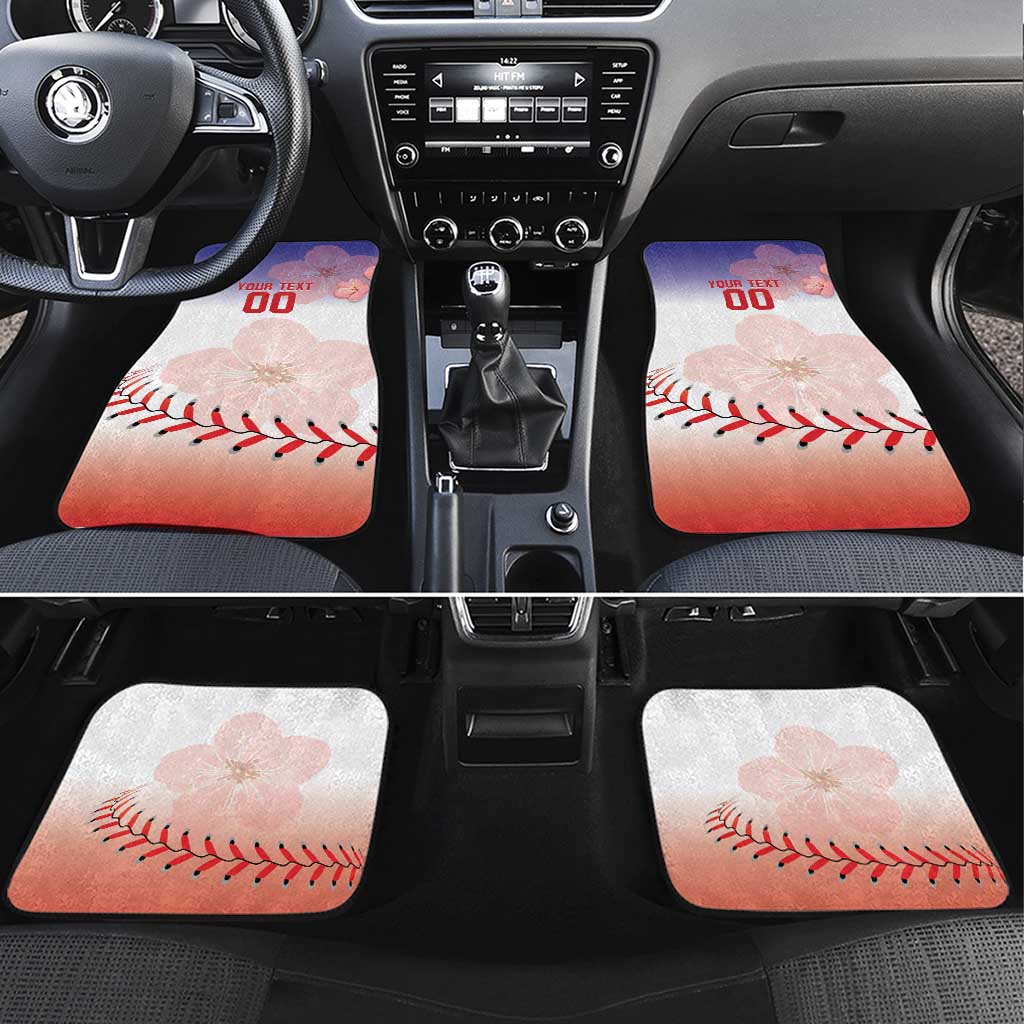 Custom Baseball Chinese Taipei Car Mats National Plum Blossom - Dynamic Style - Wonder Print Shop