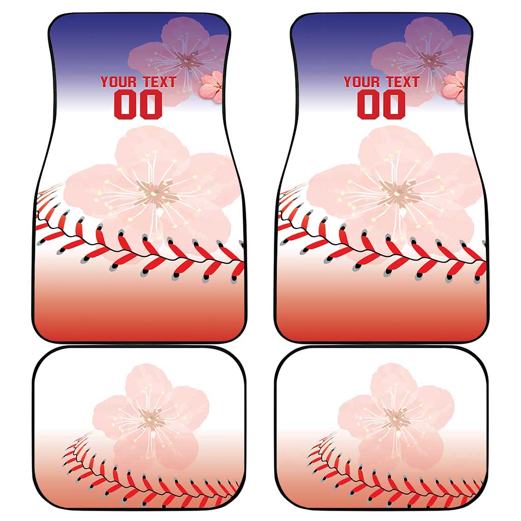 Custom Baseball Chinese Taipei Car Mats National Plum Blossom - Dynamic Style - Wonder Print Shop
