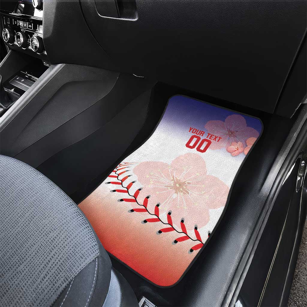 Custom Baseball Chinese Taipei Car Mats National Plum Blossom - Dynamic Style - Wonder Print Shop