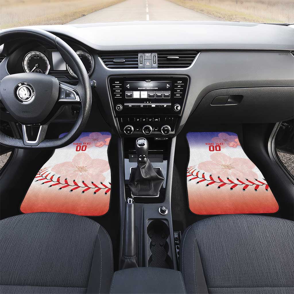 Custom Baseball Chinese Taipei Car Mats National Plum Blossom - Dynamic Style - Wonder Print Shop