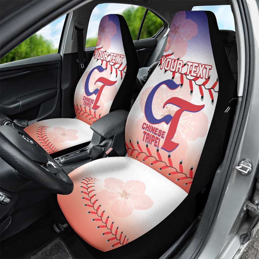 Custom Baseball Chinese Taipei Car Seat Cover National Plum Blossom - Dynamic Style - Wonder Print Shop