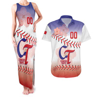 Custom Baseball Chinese Taipei Couples Matching Tank Maxi Dress and Hawaiian Shirt National Plum Blossom - Dynamic Style - Wonder Print Shop
