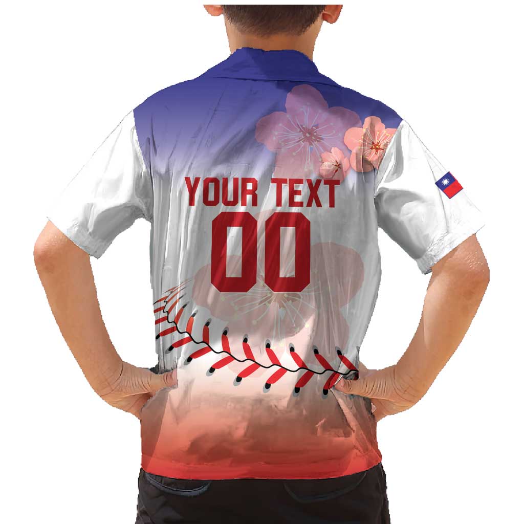 Custom Baseball Chinese Taipei Family Matching Mermaid Dress and Hawaiian Shirt National Plum Blossom - Dynamic Style - Wonder Print Shop